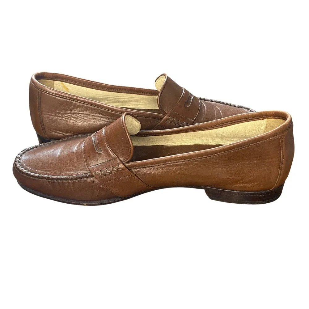 Bruno Magli Mens Keene Penny Loafers Brown Leather Made in Italy Size 11 M